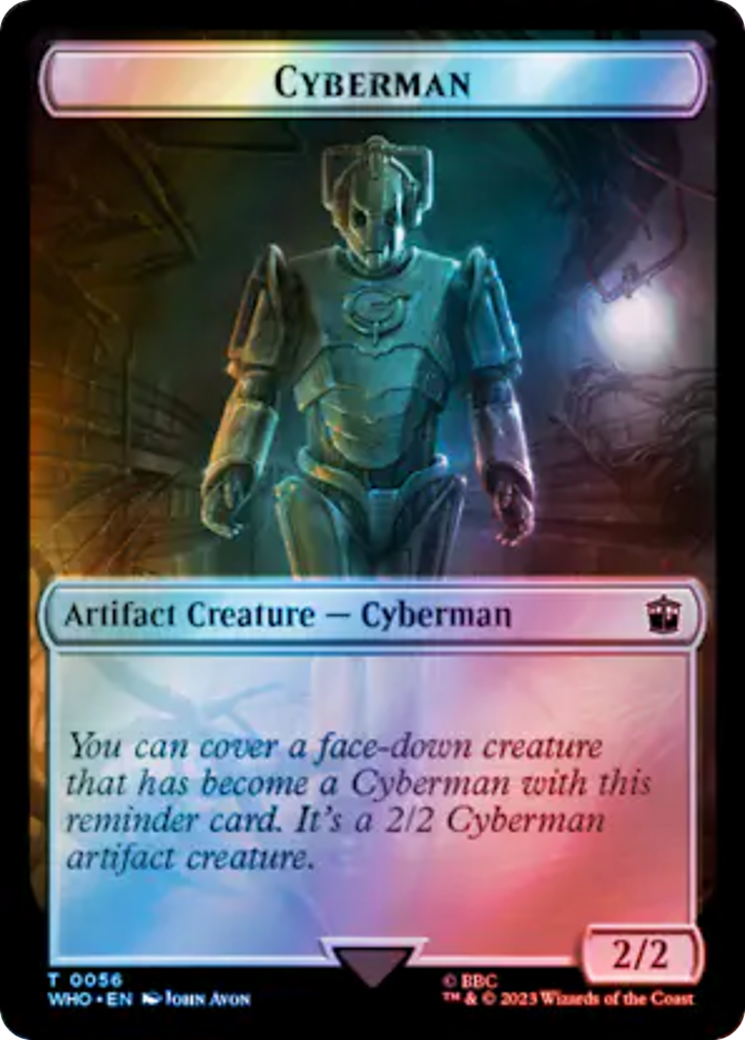 Human Rogue // Cyberman Double-Sided Token (Surge Foil) [Doctor Who Tokens] | Gamer Loot