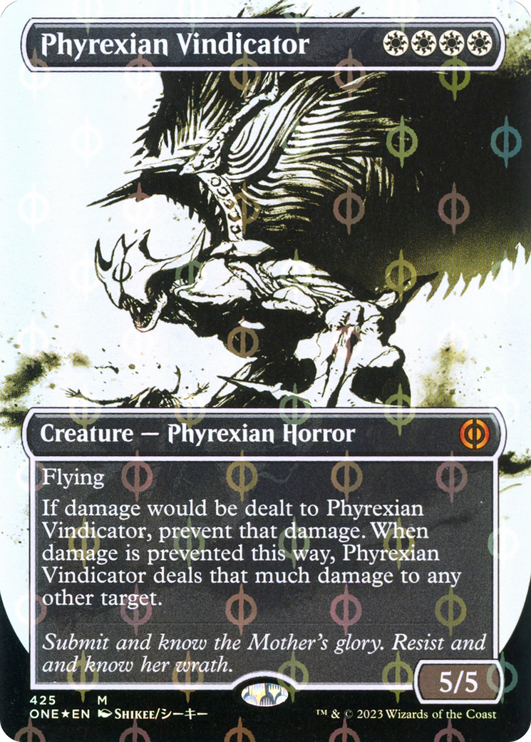 Phyrexian Vindicator (Borderless Ichor Step-and-Compleat Foil) [Phyrexia: All Will Be One] | Gamer Loot