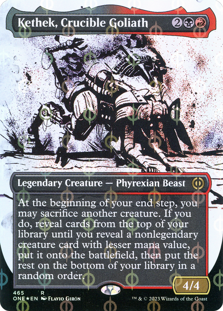 Kethek, Crucible Goliath (Borderless Ichor Step-and-Compleat Foil) [Phyrexia: All Will Be One] | Gamer Loot