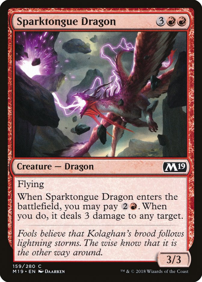 Sparktongue Dragon [Core Set 2019] | Gamer Loot