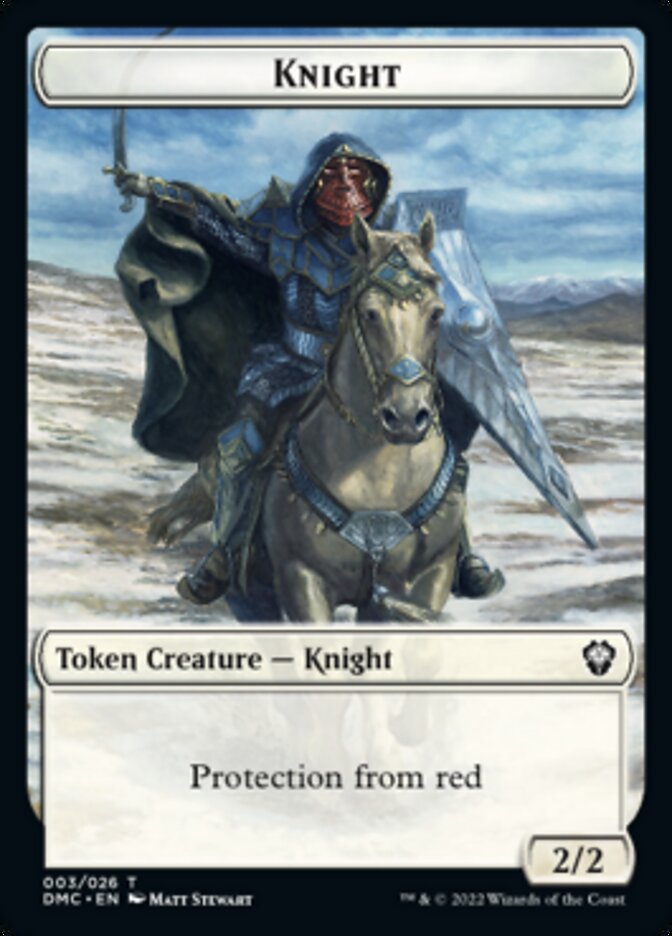 Zombie Knight // Knight Double-sided Token [Dominaria United Commander Tokens] | Gamer Loot