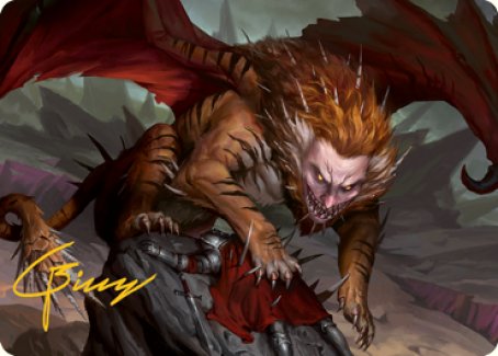 Manticore Art Card (Gold-Stamped Signature) [Dungeons & Dragons: Adventures in the Forgotten Realms Art Series] | Gamer Loot