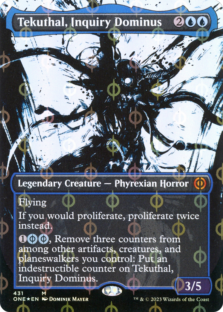 Tekuthal, Inquiry Dominus (Borderless Ichor Step-and-Compleat Foil) [Phyrexia: All Will Be One] | Gamer Loot