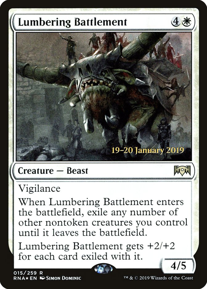 Lumbering Battlement [Ravnica Allegiance Prerelease Promos] | Gamer Loot