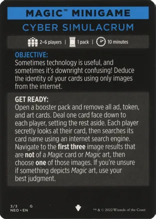 Cyber Simulacrum (Magic Minigame) [Kamigawa: Neon Dynasty Minigame] | Gamer Loot