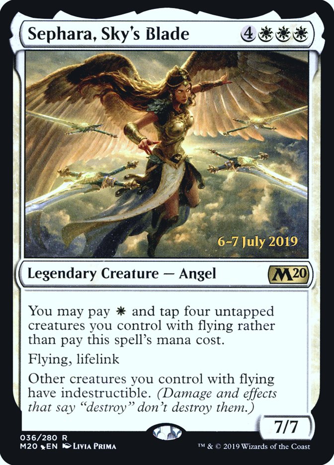 Sephara, Sky's Blade  [Core Set 2020 Prerelease Promos] | Gamer Loot