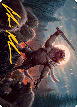 Tovolar, the Midnight Scourge 1 Art Card (Gold-Stamped Signature) [Innistrad: Midnight Hunt Art Series] | Gamer Loot