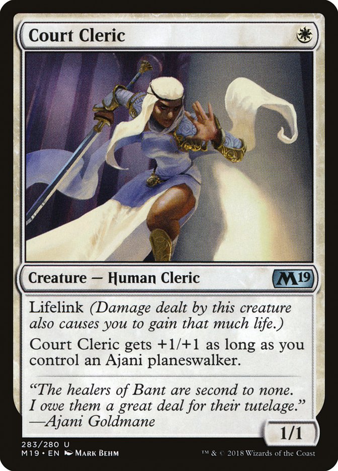 Court Cleric [Core Set 2019] | Gamer Loot