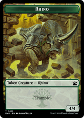 Elf Knight // Rhino Double-Sided Token [Ravnica Remastered Tokens] | Gamer Loot