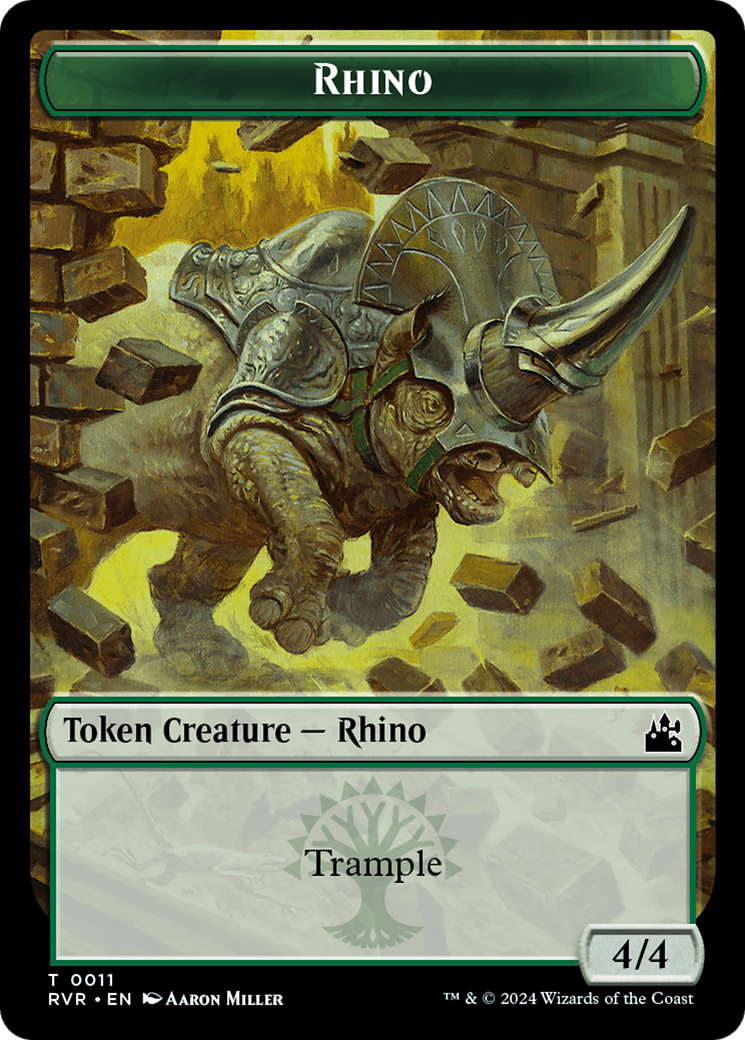 Rhino Token [Ravnica Remastered Tokens] | Gamer Loot