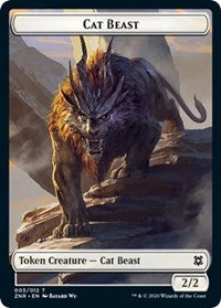 Cat Beast // Copy Double-sided Token [Zendikar Rising Tokens] | Gamer Loot