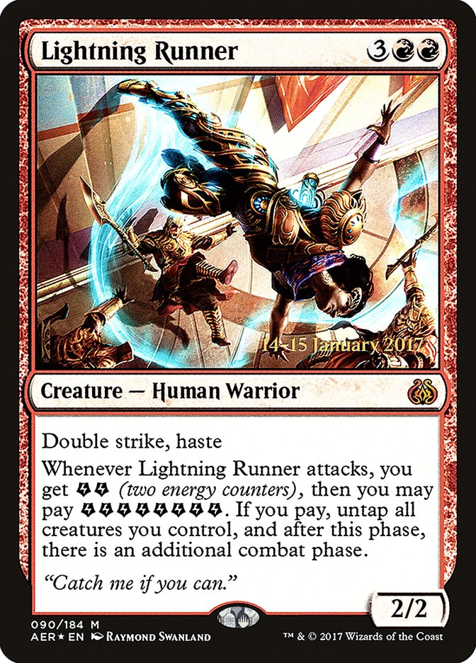 Lightning Runner  [Aether Revolt Prerelease Promos] | Gamer Loot