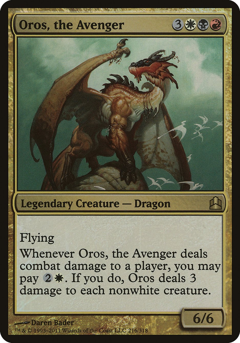 Oros, the Avenger (Oversized) [Commander 2011 Oversized] | Gamer Loot