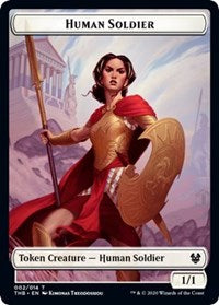 Human Soldier // Wolf Double-sided Token [Theros Beyond Death Tokens] | Gamer Loot