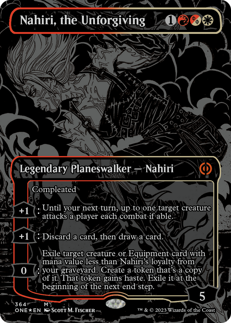 Nahiri, the Unforgiving (Oil Slick Raised Foil) [Phyrexia: All Will Be One] | Gamer Loot