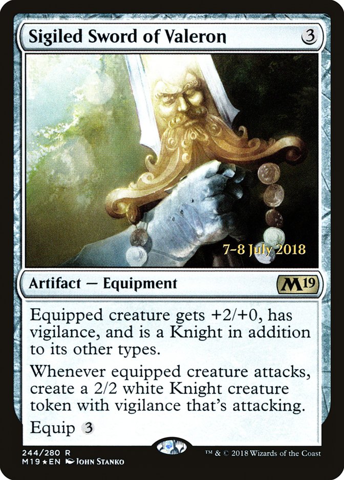 Sigiled Sword of Valeron  [Core Set 2019 Prerelease Promos] | Gamer Loot