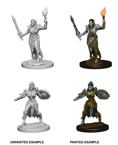 Pathfinder Deep Cuts Unpainted Miniature: Elf Female Fighter | Gamer Loot