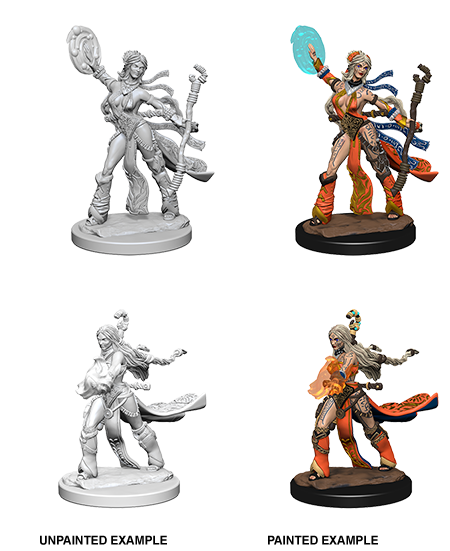 Pathfinder Deep Cuts Unpainted Minis: Human Female Sorcerer | Gamer Loot