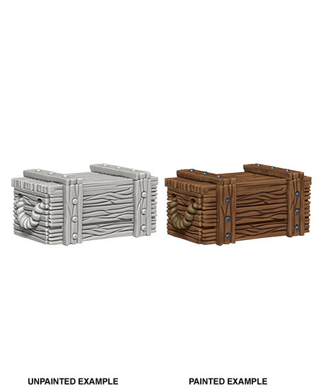 WizKids Deep Cuts Unpainted Miniatures: Crates | Gamer Loot