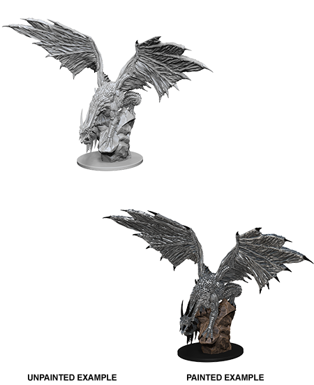 Pathfinder Deep Cuts Unpainted Miniatures: Silver Dragon | Gamer Loot