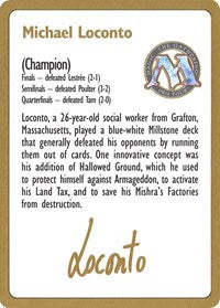 1996 Michael Loconto Biography Card [World Championship Decks] | Gamer Loot