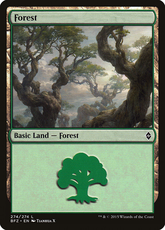 Forest (274a) [Battle for Zendikar] | Gamer Loot