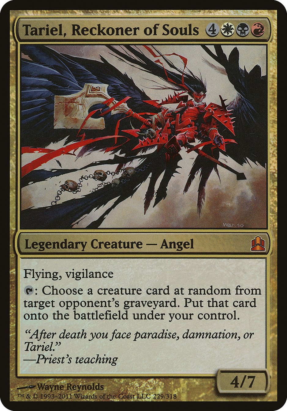 Tariel, Reckoner of Souls (Oversized) [Commander 2011 Oversized] | Gamer Loot