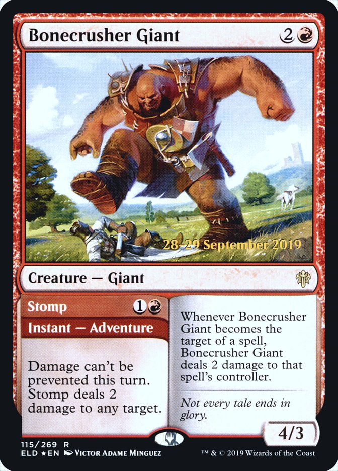 Bonecrusher Giant // Stomp [Throne of Eldraine Prerelease Promos] | Gamer Loot