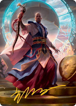 Teferi, Who Slows the Sunset Art Card (Gold-Stamped Signature) [Innistrad: Midnight Hunt Art Series] | Gamer Loot