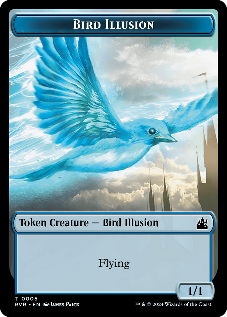 Elf Knight // Bird Illusion Double-Sided Token [Ravnica Remastered Tokens] | Gamer Loot