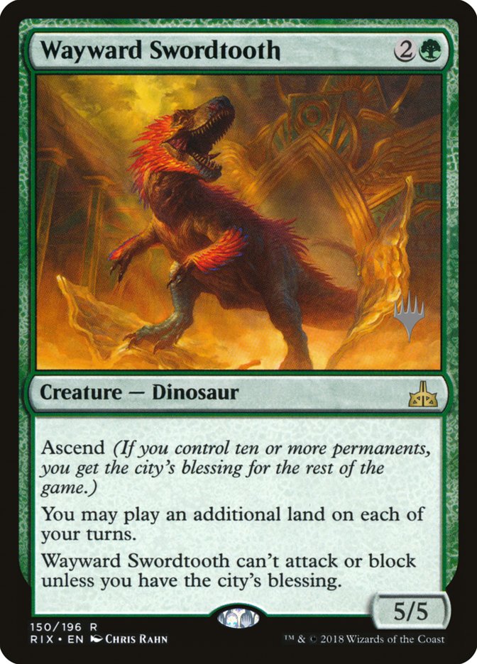 Wayward Swordtooth (Promo Pack) [Rivals of Ixalan Promos] | Gamer Loot