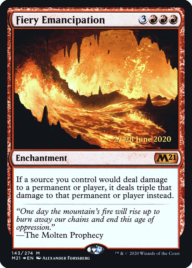 Fiery Emancipation  [Core Set 2021 Prerelease Promos] | Gamer Loot