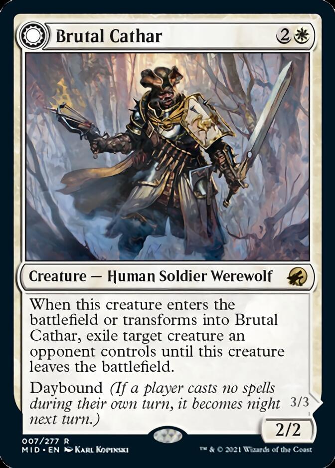 Brutal Cathar // Moonrage Brute [Innistrad: Midnight Hunt] | Gamer Loot