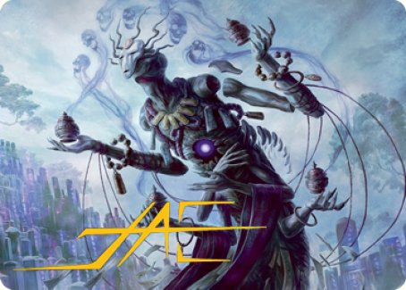 Myojin of Grim Betrayal Art Card (Gold-Stamped Signature) [Kamigawa: Neon Dynasty Art Series] | Gamer Loot