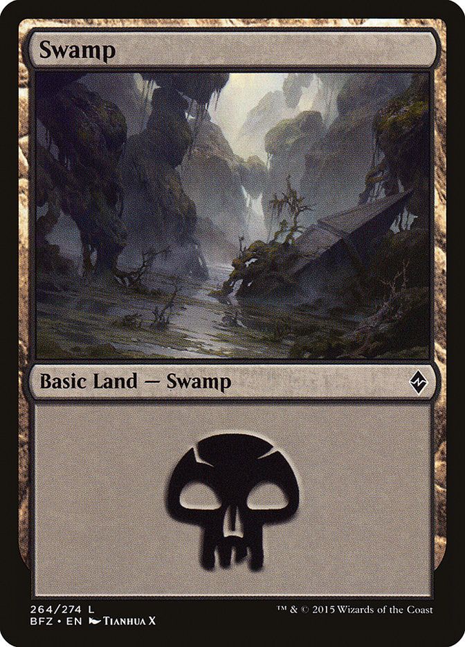 Swamp (264a) [Battle for Zendikar] | Gamer Loot