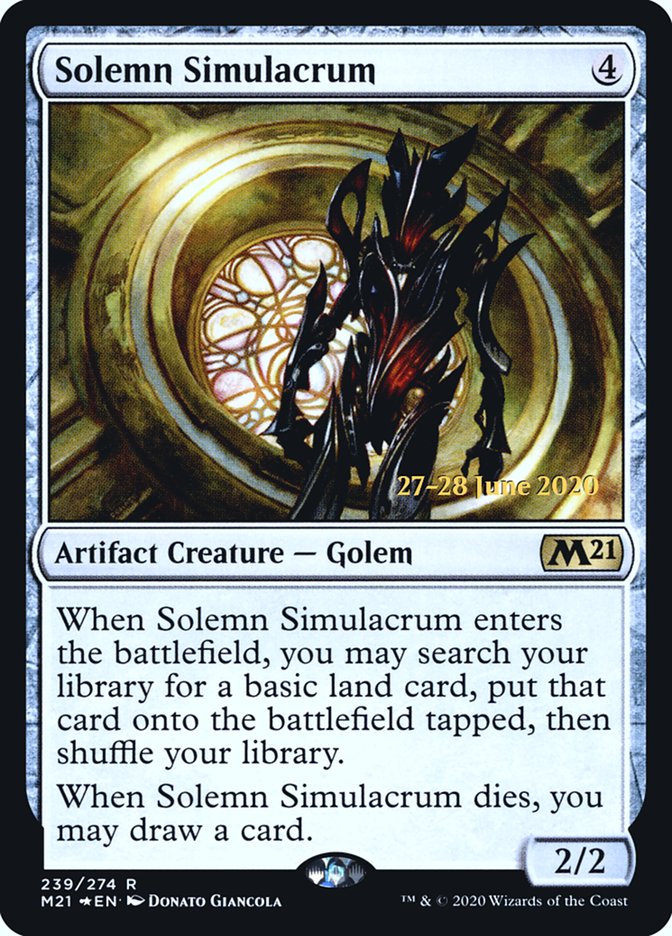 Solemn Simulacrum  [Core Set 2021 Prerelease Promos] | Gamer Loot