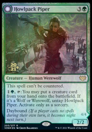 Howlpack Piper // Wildsong Howler [Innistrad: Crimson Vow Prerelease Promos] | Gamer Loot