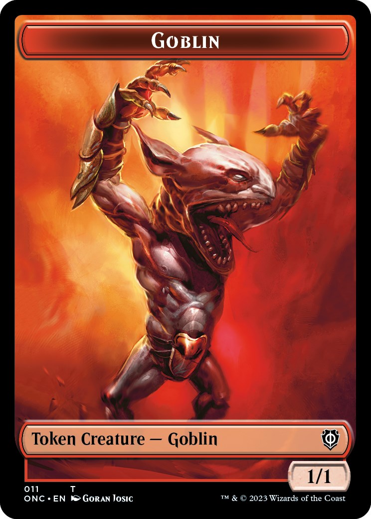Rebel // Goblin Double-Sided Token [Phyrexia: All Will Be One Commander Tokens] | Gamer Loot
