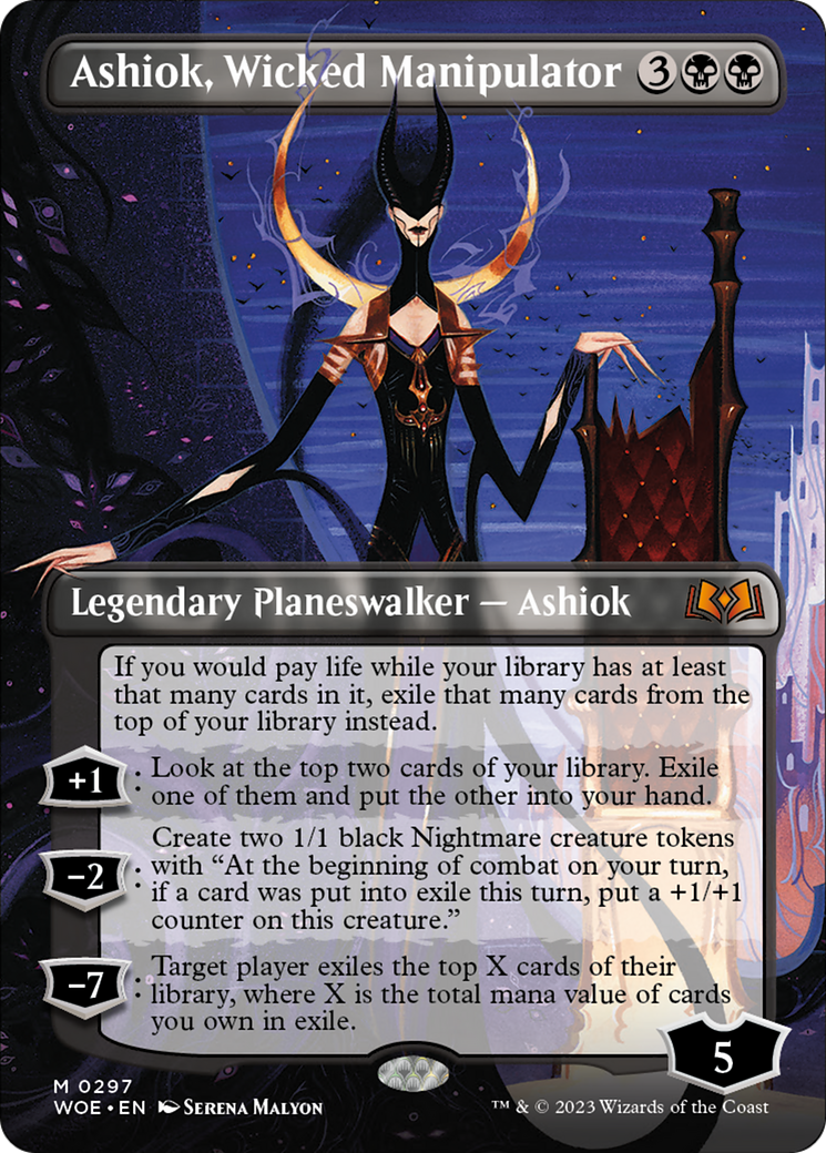 Ashiok, Wicked Manipulator (Borderless Alternate Art) [Wilds of Eldraine] | Gamer Loot