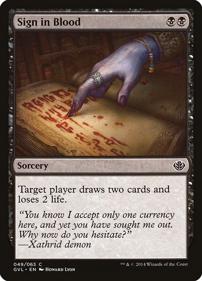 Sign in Blood (Garruk vs. Liliana) [Duel Decks Anthology] | Gamer Loot