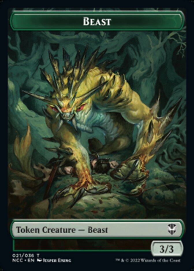 Beast // Saproling Double-sided Token [Streets of New Capenna Commander Tokens] | Gamer Loot