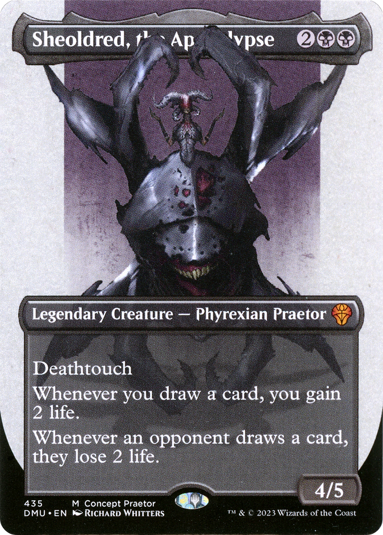 Sheoldred, the Apocalypse (Borderless Concept Praetors) [Phyrexia: All Will Be One] | Gamer Loot