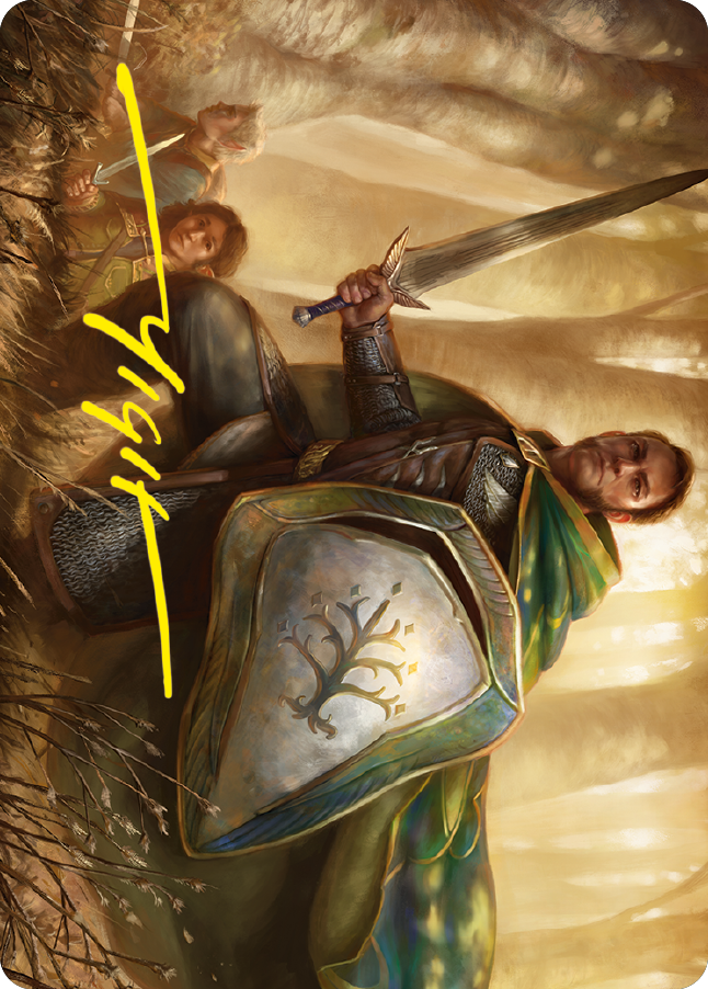 Boromir, Warden of the Tower Art Card (Gold-Stamped Signature) [The Lord of the Rings: Tales of Middle-earth Art Series] | Gamer Loot