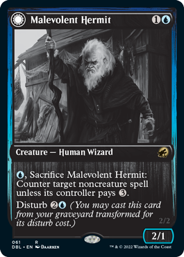 Malevolent Hermit // Benevolent Geist [Innistrad: Double Feature] | Gamer Loot