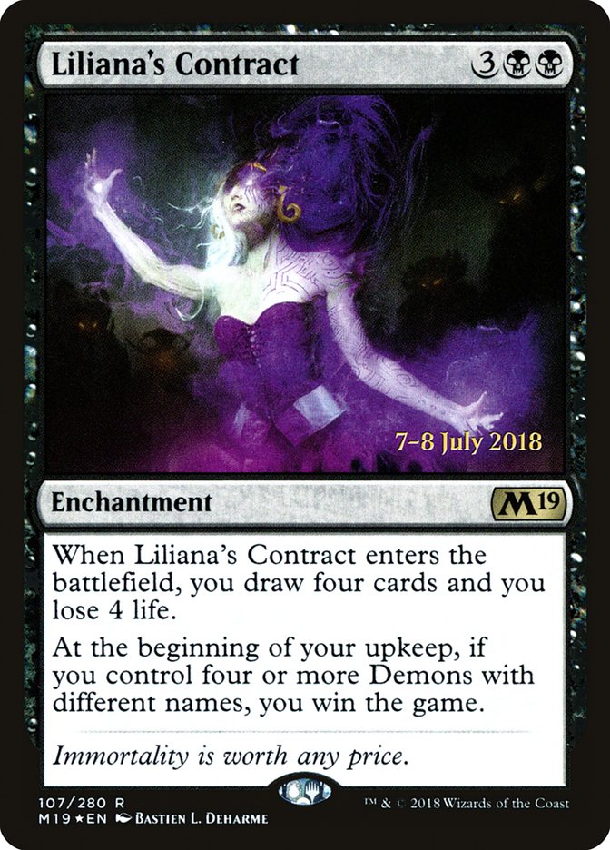 Liliana's Contract  [Core Set 2019 Prerelease Promos] | Gamer Loot