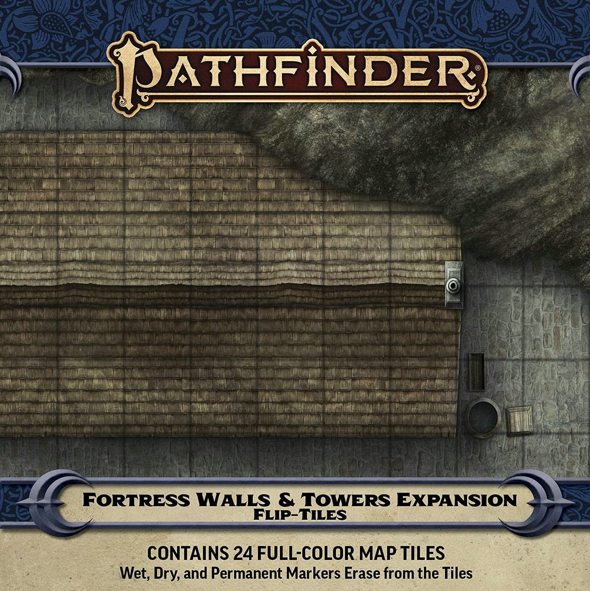 Pathfinder Flip-tiles:  Fortress Walls & Towers Expansion Set | Gamer Loot