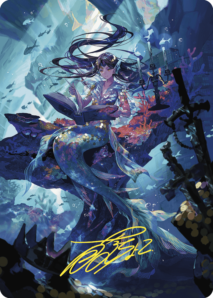Rhystic Study Art Card (Gold-Stamped Signature) [Wilds of Eldraine Art Series] | Gamer Loot