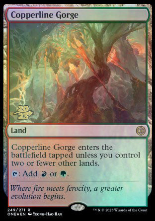 Copperline Gorge [Phyrexia: All Will Be One Prerelease Promos] | Gamer Loot