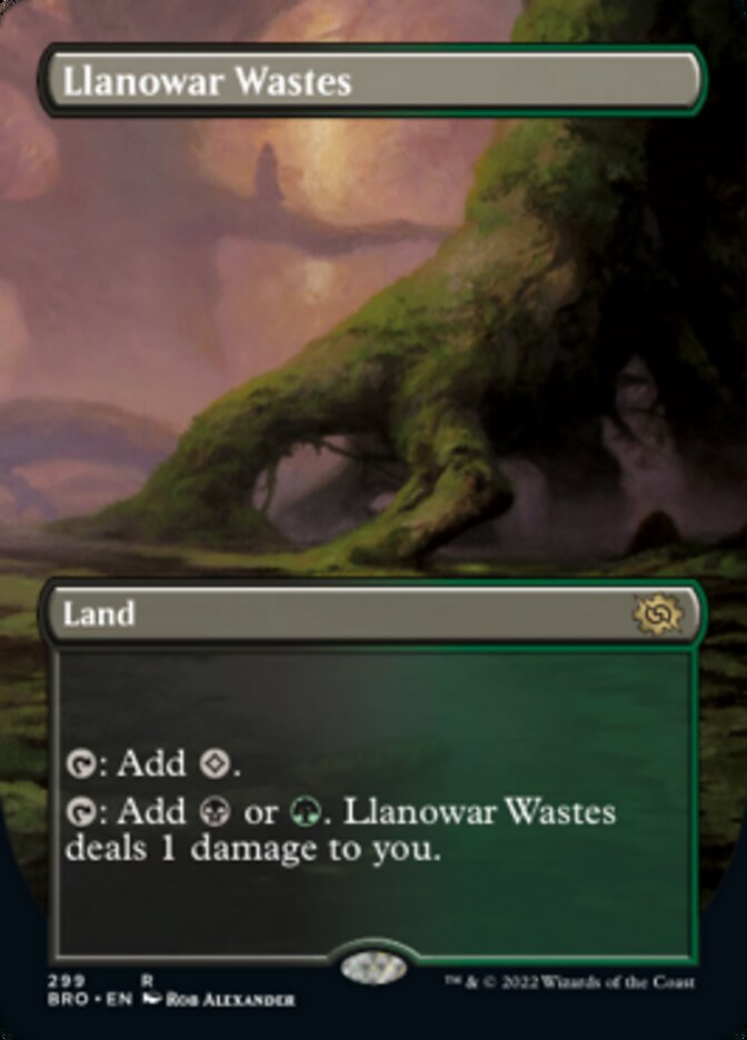 Llanowar Wastes (Borderless Alternate Art) [The Brothers' War] | Gamer Loot