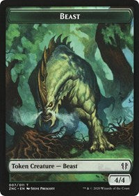 Beast // Saproling Double-sided Token [Commander: Zendikar Rising Tokens] | Gamer Loot